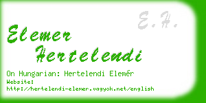 elemer hertelendi business card